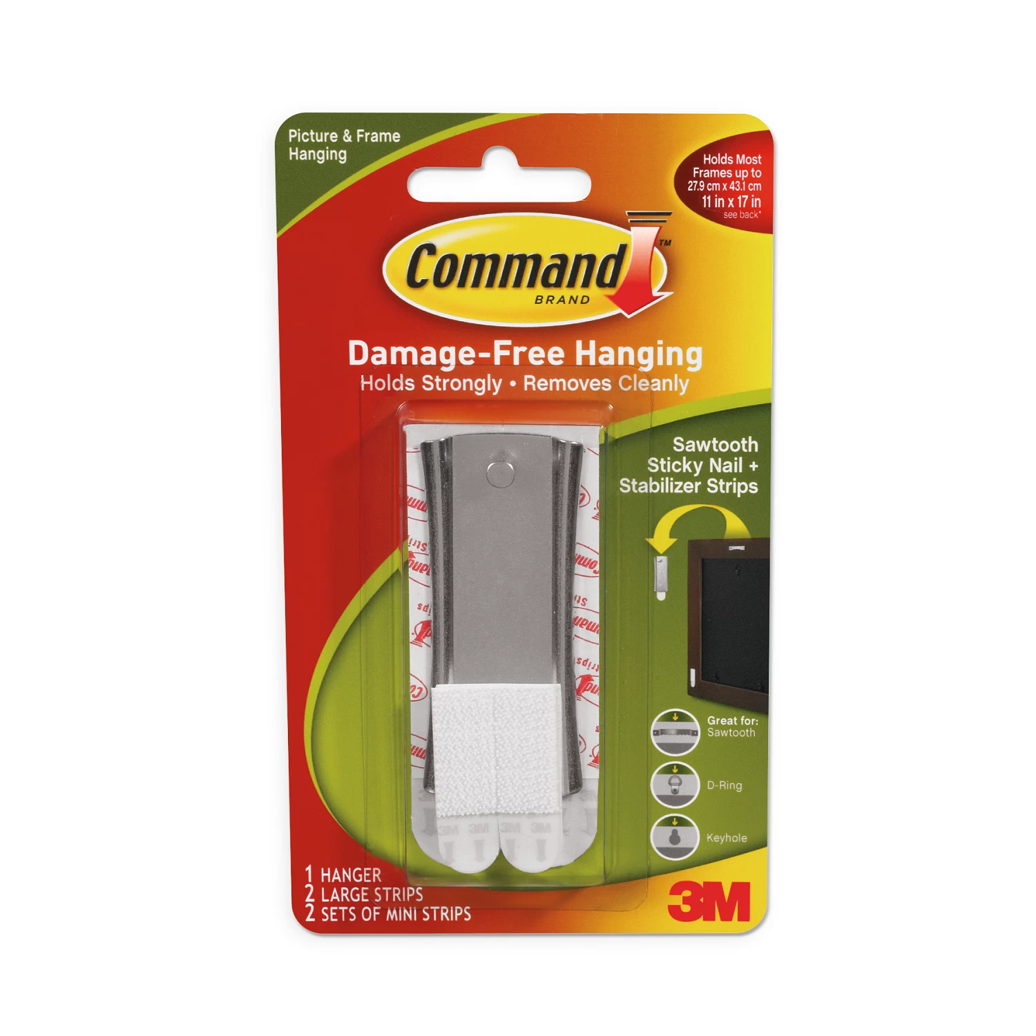 3M Command Sawtooth Sticky Nail Hanger 1 3M Command Sawtooth Sticky Nail Hanger