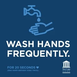 "Wash Hands Frequently" Custom Vinyl Mirror Clings (4-Pack)