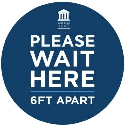 "Wait Here" Adhesive Vinyl Graphic For Carpeted Floors (4-Pack)