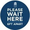 "Wait Here" Adhesive Vinyl Graphic For Smooth Floors (4-Pack)