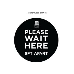 "Wait Here" Adhesive Vinyl Graphic For Carpeted Floors (4-Pack) 11 "Wait Here" Adhesive Vinyl Graphic For Carpeted Floors (4-Pack) -Storage protective equipment 4515 Black 1