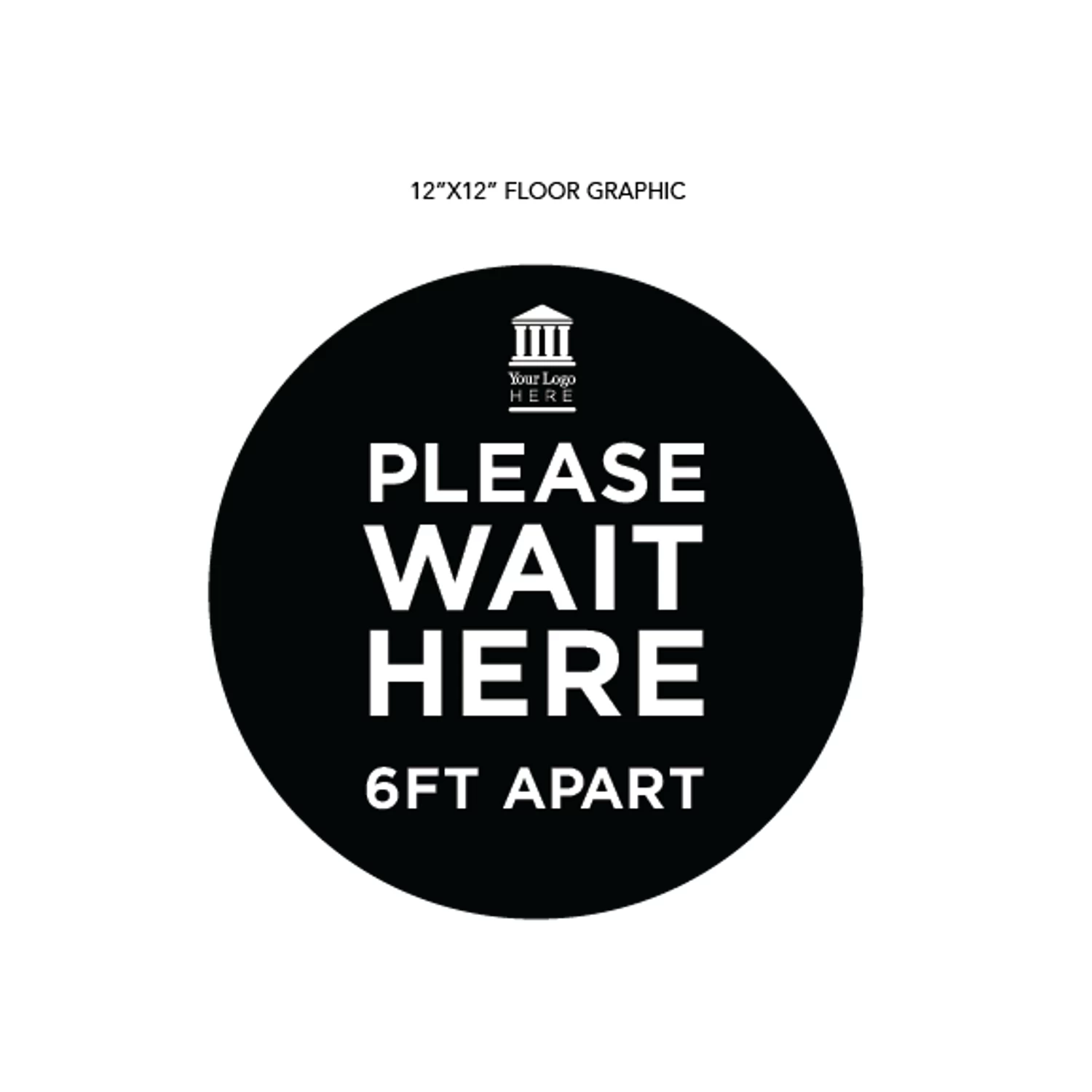 "Wait Here" Adhesive Vinyl Graphic For Carpeted Floors (4-Pack) 4 "Wait Here" Adhesive Vinyl Graphic For Carpeted Floors (4-Pack) - Image 4