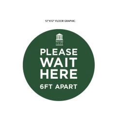 "Wait Here" Adhesive Vinyl Graphic For Smooth Floors (4-Pack) 12 "Wait Here" Adhesive Vinyl Graphic For Smooth Floors (4-Pack) -Storage protective equipment 4515 Forrest