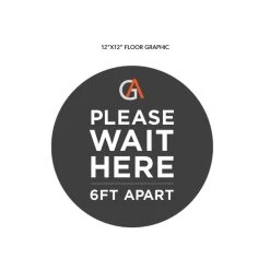 "Wait Here" Adhesive Vinyl Graphic For Carpeted Floors (4-Pack) 15 "Wait Here" Adhesive Vinyl Graphic For Carpeted Floors (4-Pack) -Storage protective equipment 4515 GA 1