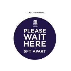 "Wait Here" Adhesive Vinyl Graphic For Carpeted Floors (4-Pack) 13 "Wait Here" Adhesive Vinyl Graphic For Carpeted Floors (4-Pack) -Storage protective equipment 4515 Navy 1