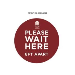 "Wait Here" Adhesive Vinyl Graphic For Carpeted Floors (4-Pack) 14 "Wait Here" Adhesive Vinyl Graphic For Carpeted Floors (4-Pack) -Storage protective equipment 4515 RedBean 1