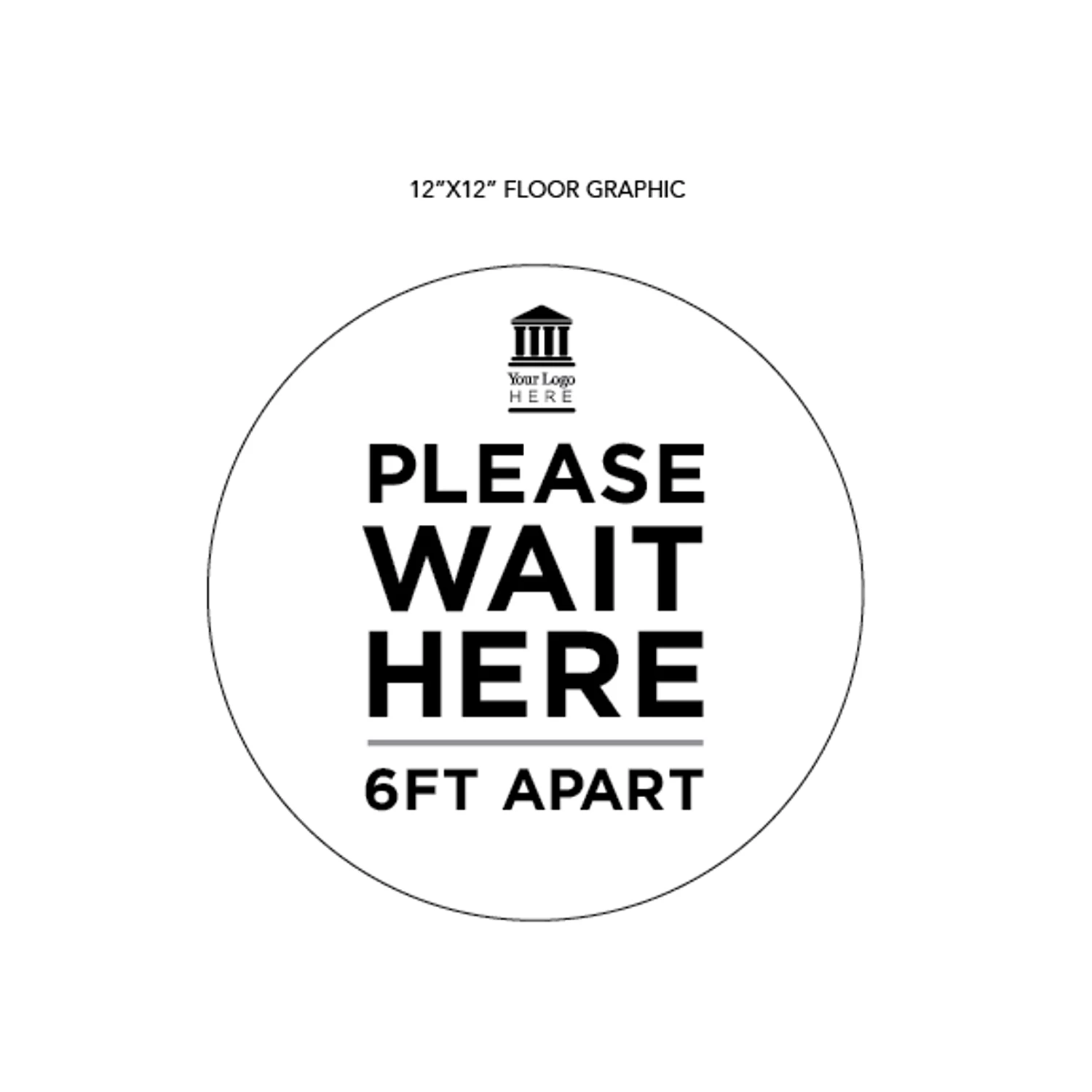 "Wait Here" Adhesive Vinyl Graphic For Smooth Floors (4-Pack) 2 "Wait Here" Adhesive Vinyl Graphic For Smooth Floors (4-Pack) - Image 2