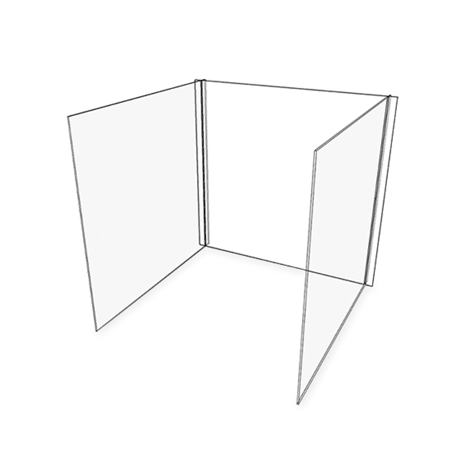 Acrylic Three-Sided Desk Shield 1 Acrylic Three-Sided Desk Shield