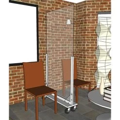 Mobile Freestanding Acrylic Divider -Storage protective equipment 65 205e