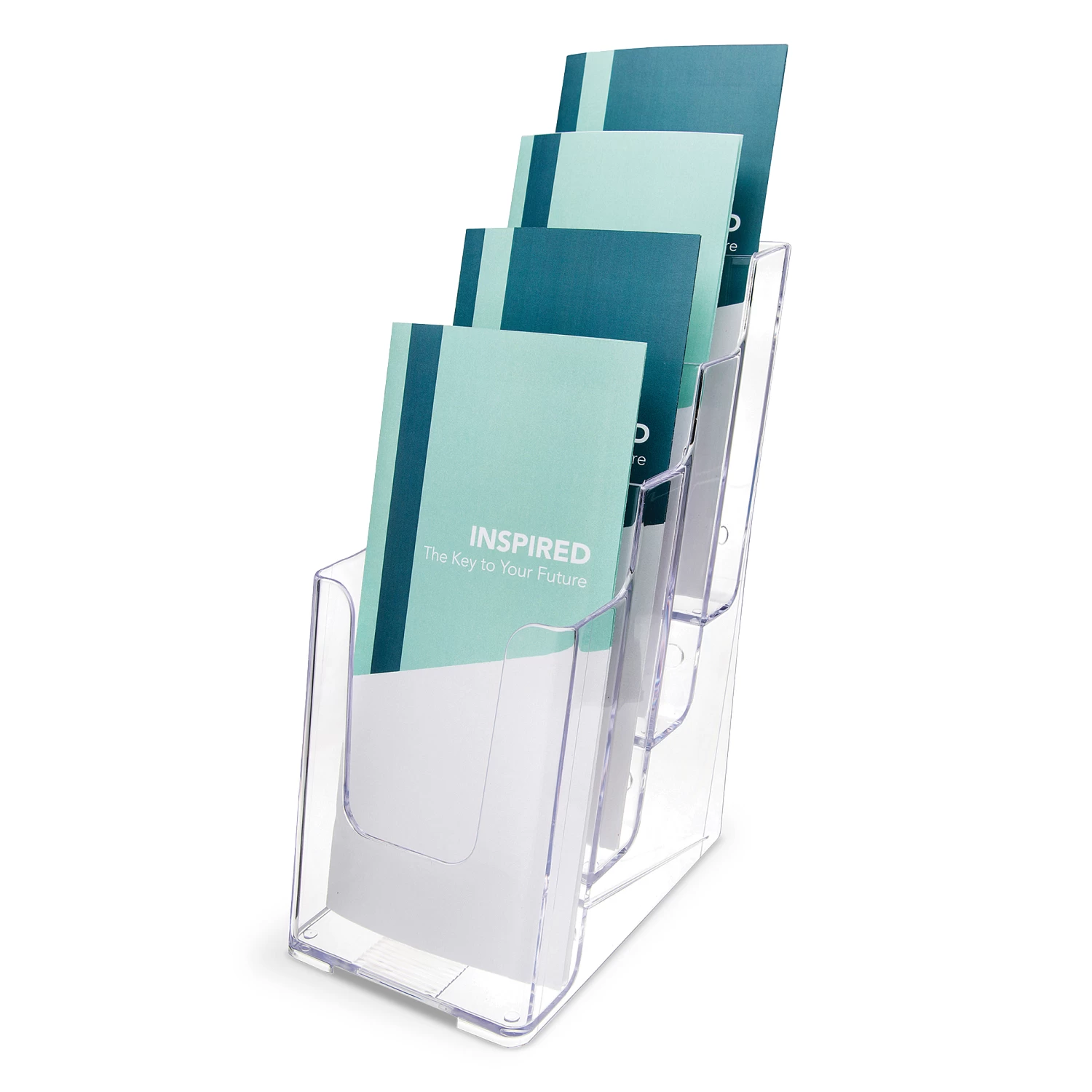 Acrylic Pamphlet Literature Display Rack With Four Tiers 1 Acrylic Pamphlet Literature Display Rack With Four Tiers