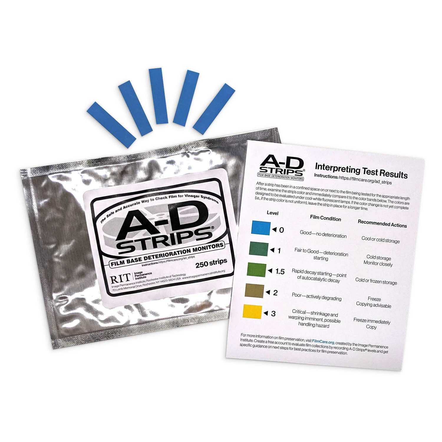 A-D Acetate Film Testing Strips (250-Pack) 1 A-D Acetate Film Testing Strips (250-Pack)