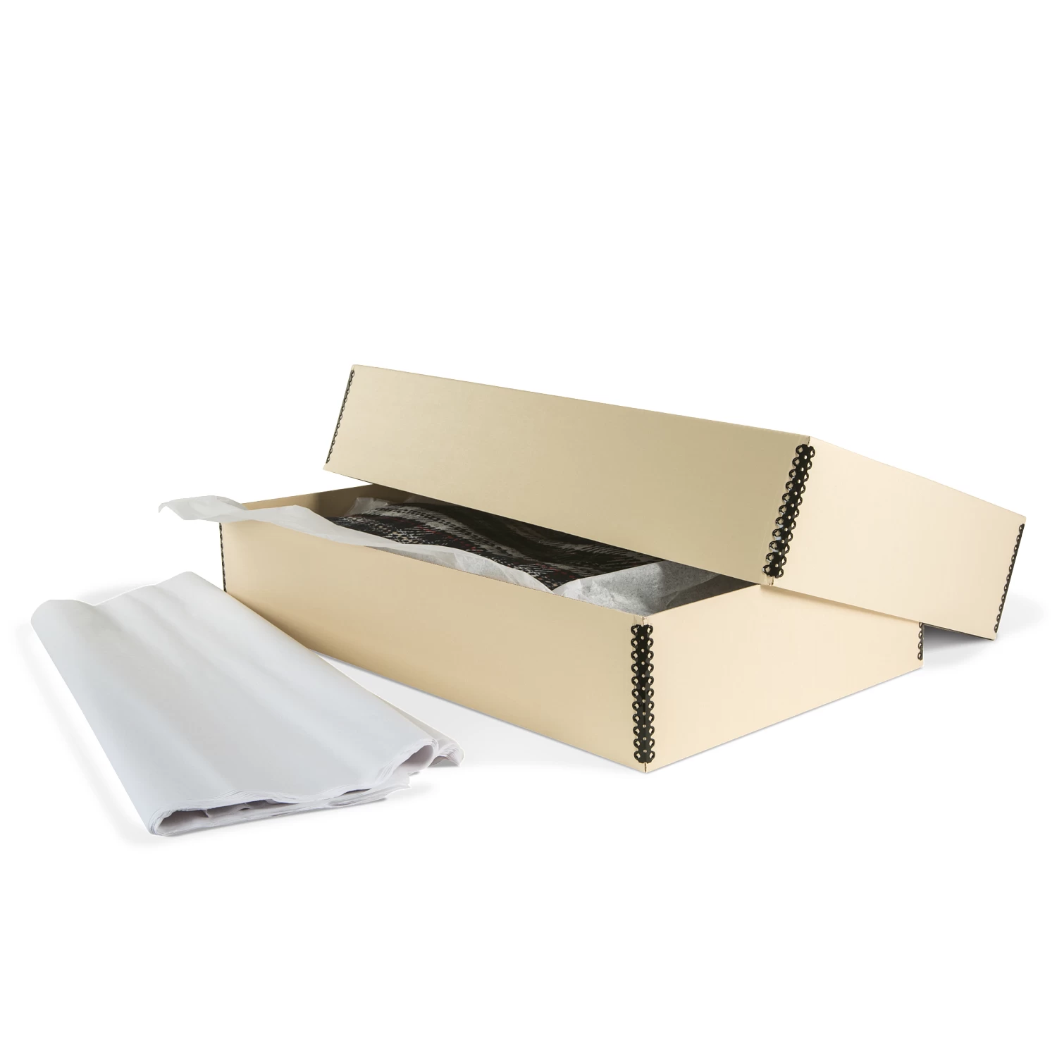 Gaylord Archival® Light Tan B-Flute Deep Lid Textile Box 1 Gaylord Archival® Light Tan B-Flute Deep Lid Textile Box