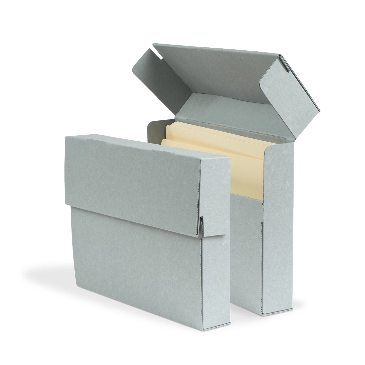 Gaylord Archival® Blue E-flute Flip-Top International A4 Size Document Case 2 Gaylord Archival® Blue E-flute Flip-Top International A4 Size Document Case - Image 2