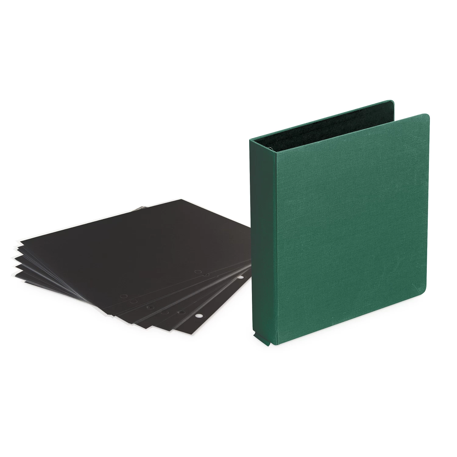 1 1/2" D-Ring Buckram Photo Preservation Album With 50 Black Pages & Protectors 1 1 1/2" D-Ring Buckram Photo Preservation Album With 50 Black Pages & Protectors