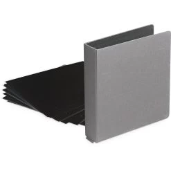 1" D-Ring Buckram Photo Preservation Album With 35 Black Pages & Protectors