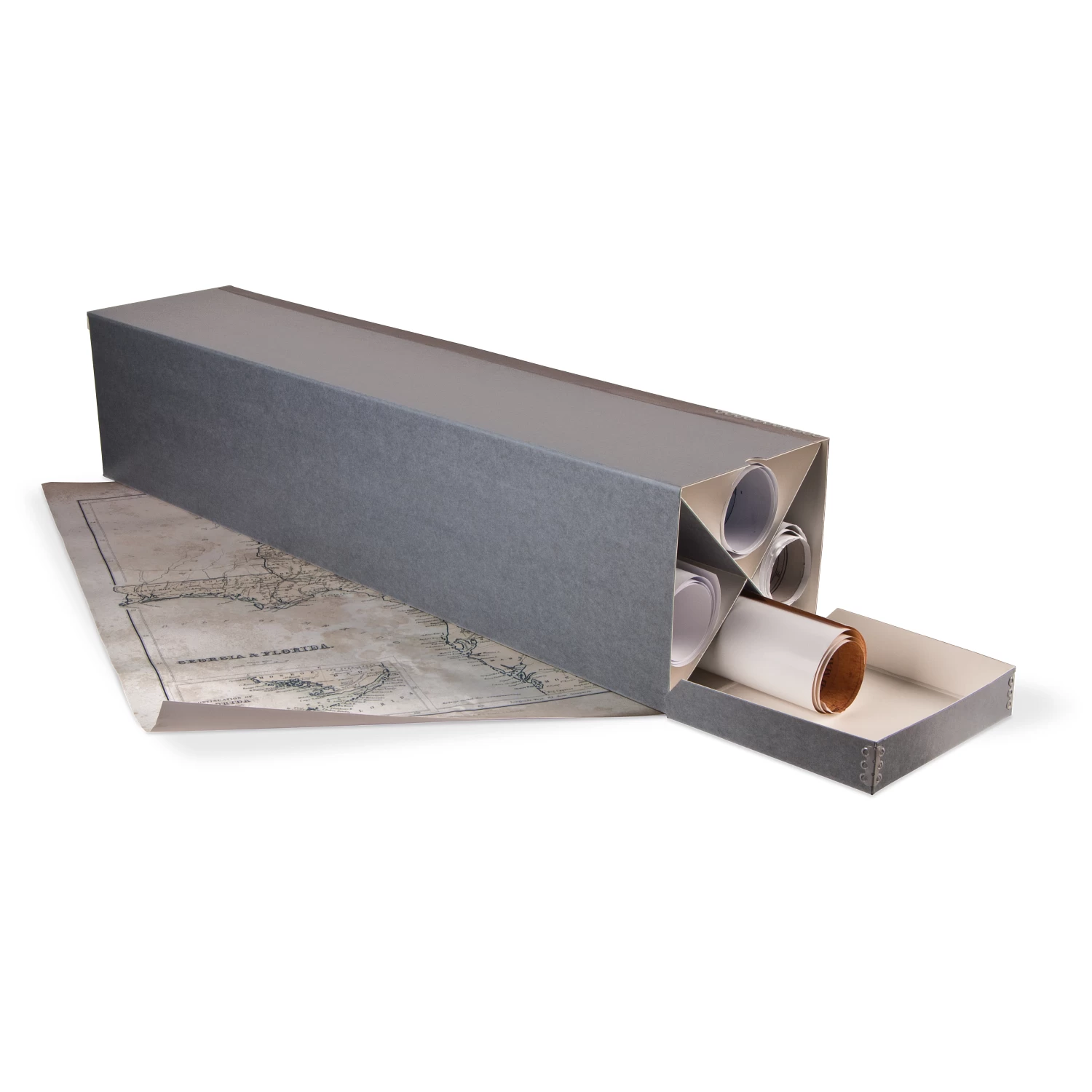 Gaylord Archival® Flip-Top Roll Storage Box With 4 Compartments 1 Gaylord Archival® Flip-Top Roll Storage Box With 4 Compartments