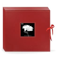 Pioneer® 1 1/4" D-Ring Leatherette Box Scrapbook With Ribbon Closure