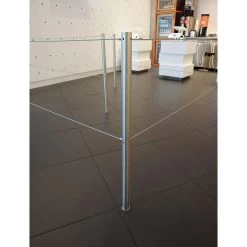 Q-Cord Floor-Mounted Museum Barrier With Dual Retractable Cords