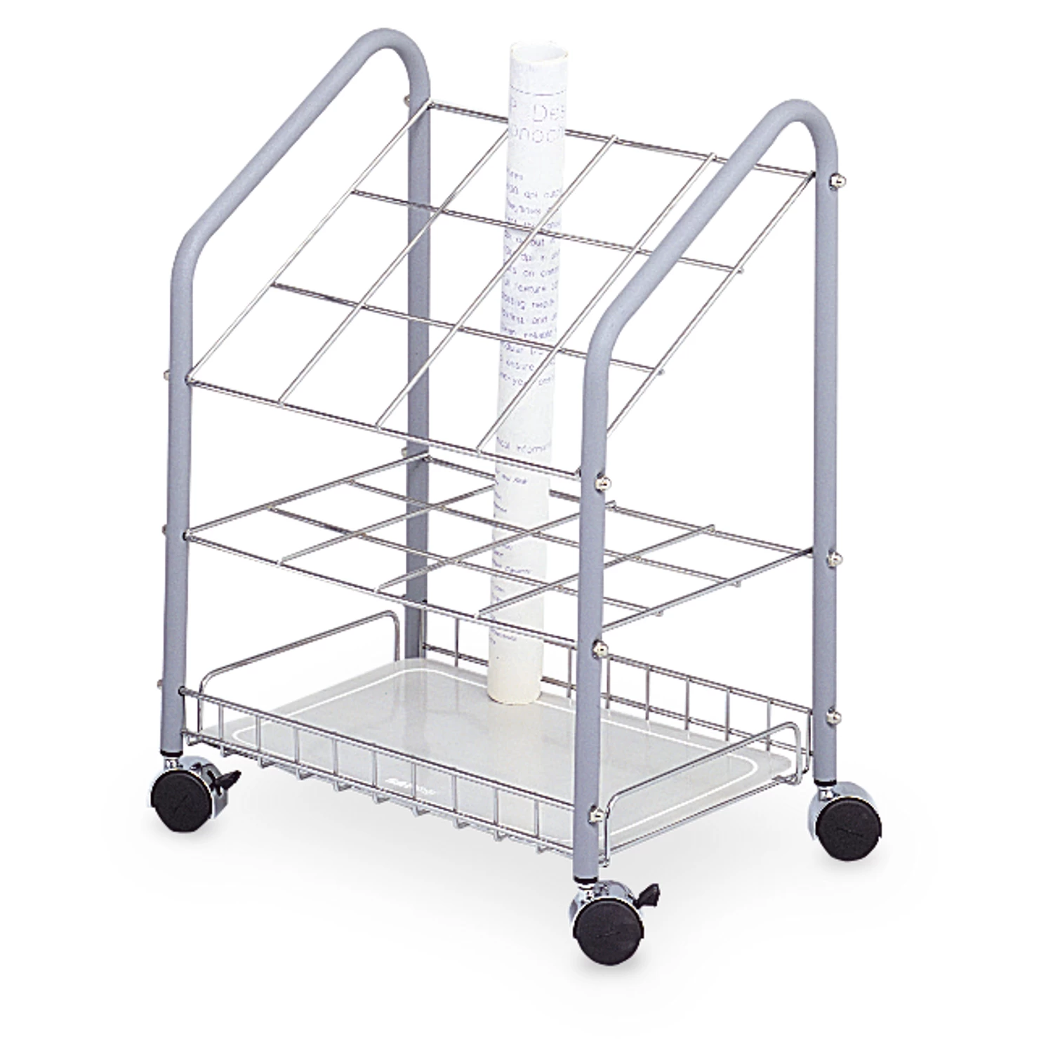 Safco® 12-Compartment Wire Mobile Roll Storage 1 Safco® 12-Compartment Wire Mobile Roll Storage